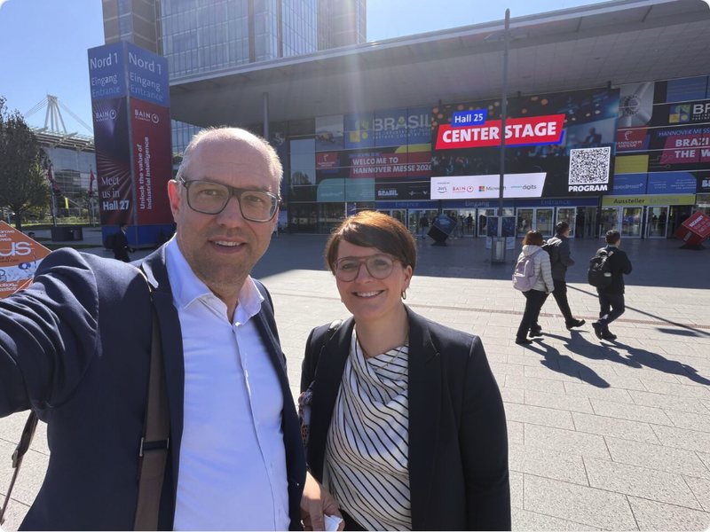 Felix Graffenberg und Tatjana Kellerhoff auf der Hannover Messe